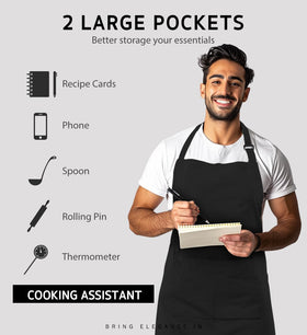 Syntus chef apron dimensions 26.77 by 33.07 inches cover clothes.