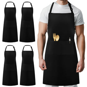 Syntus chef apron overview demonstrates waterdrop-resistant fabric for messier cooks.