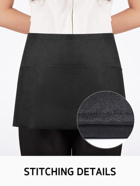Syntus kitchen use apron displayed in a busy cooking setting.