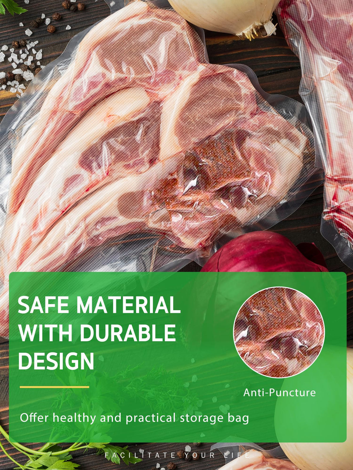 Syntus long-length bag rolls reduce waste by fitting any size.