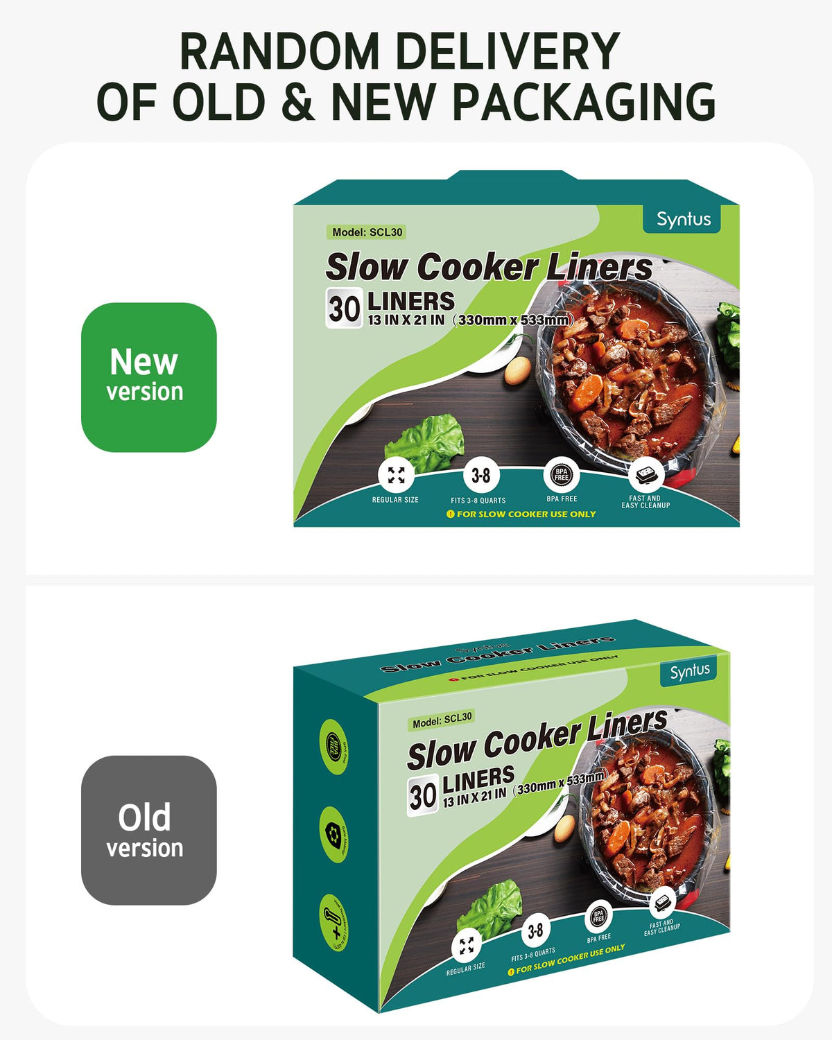 Syntus liner material close-up demonstrates leak protection during cooking.