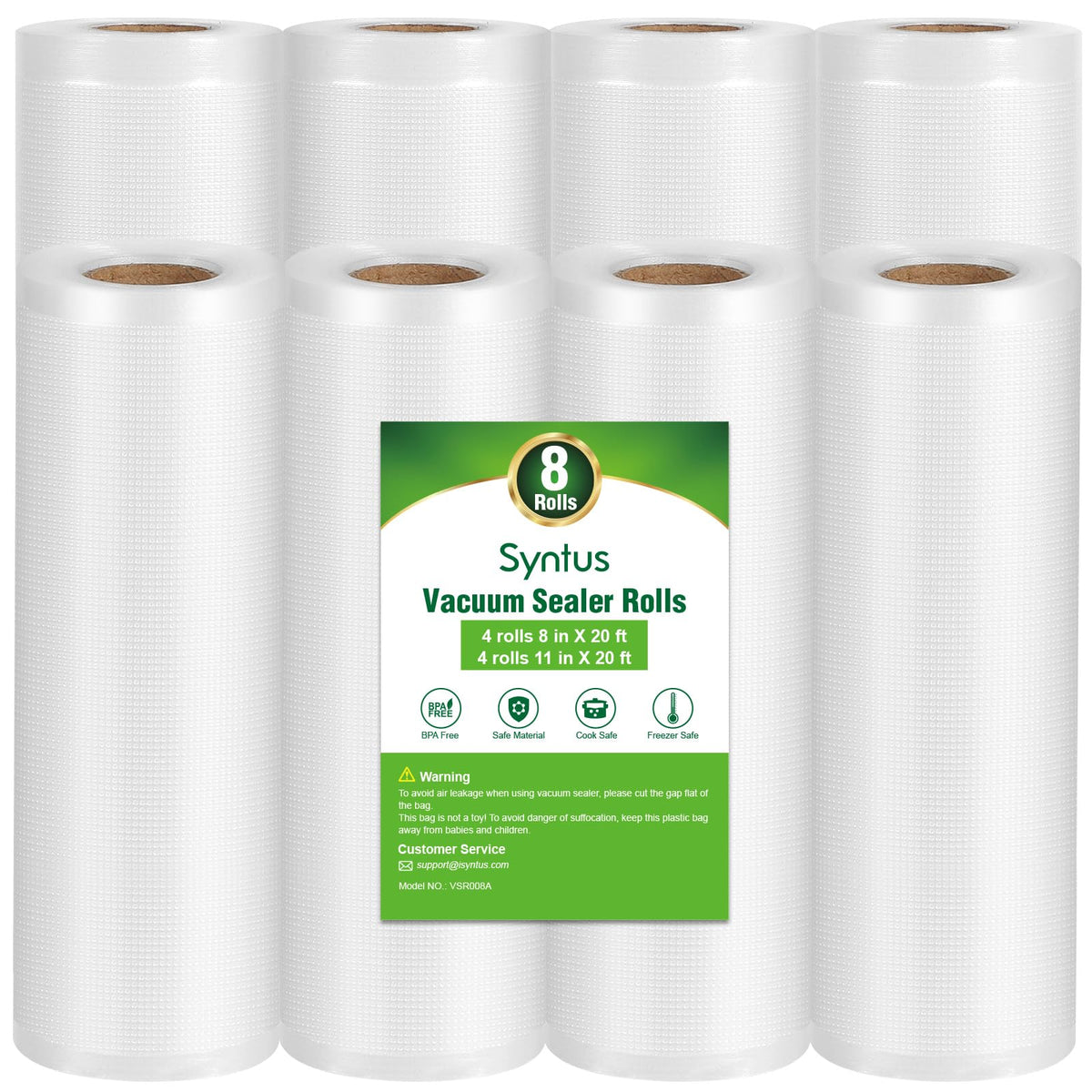 Syntus vacuum bag roll 11x20 inch for bulk storage and sous vide prep.