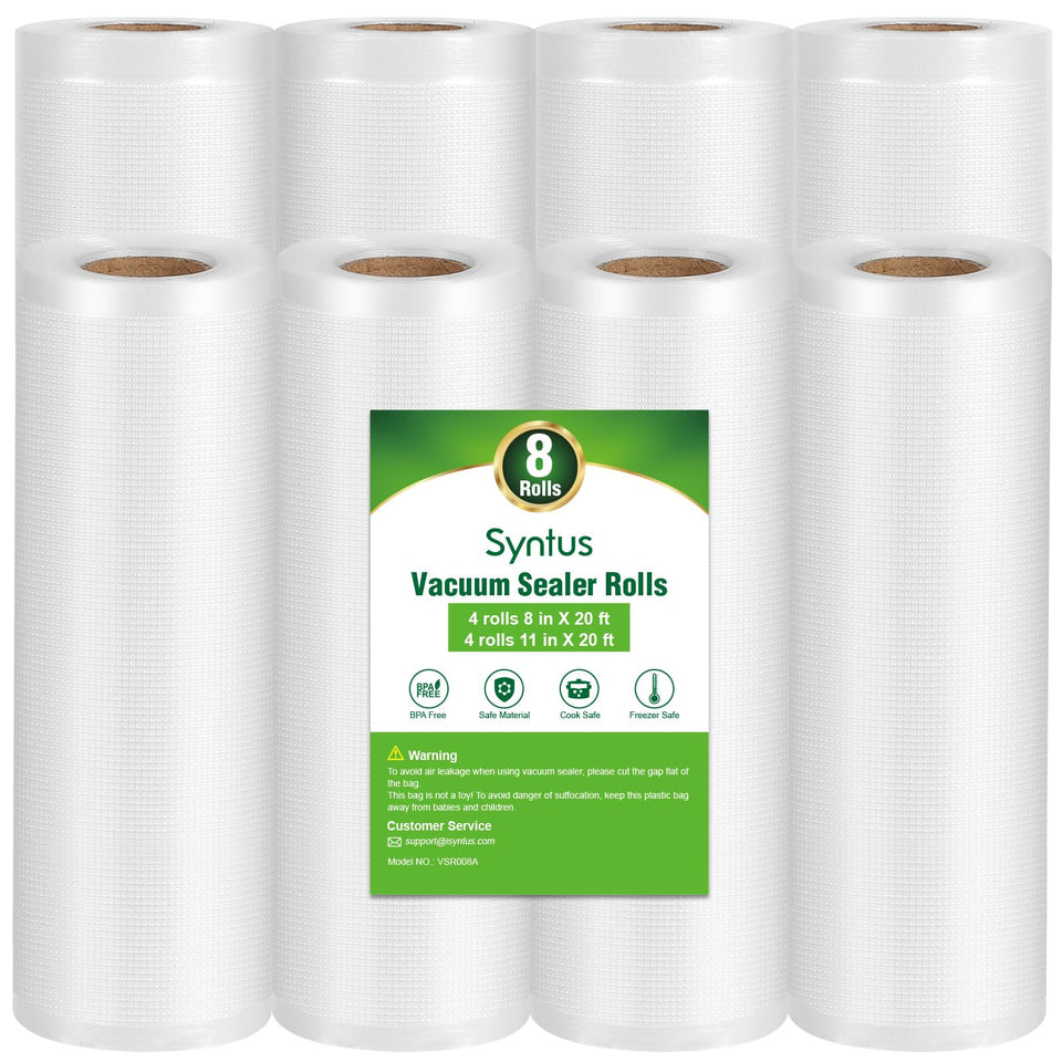 Syntus vacuum bag roll 11x20 inch for bulk storage and sous vide prep.