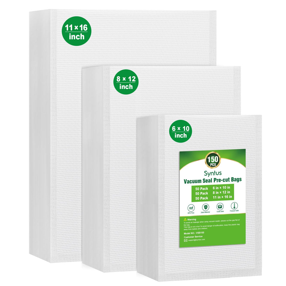 Syntus gallon size 11x16 vacuum bags ready for long-term storage