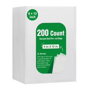 Syntus 8x12 quart vacuum bags pre-cut for quick sealing and meal prep.
