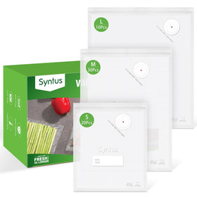 Syntus vacuum bags 8x10 contents view for organized portioning.