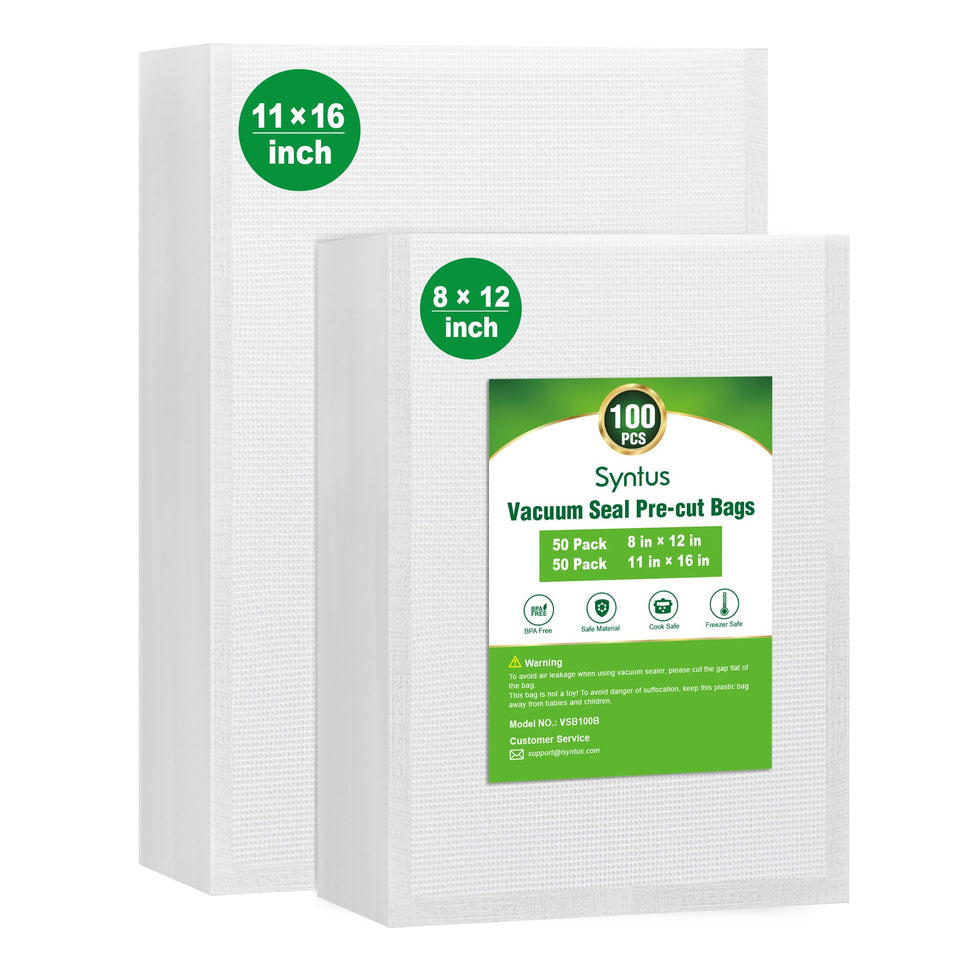 Syntus 11x16 gallon vacuum sealer bags with airtight seal for long-lasting freshness