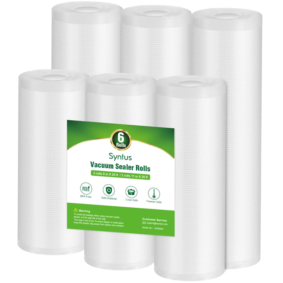 Syntus vacuum sealer bag with embossed dots for a secure seal and freshness.