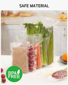 Syntus vegetable-seafood-storage vacuum bags ideal for vegetables, seafood, and ribs.