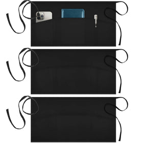 Syntus waist apron front view with three pockets for organized service.