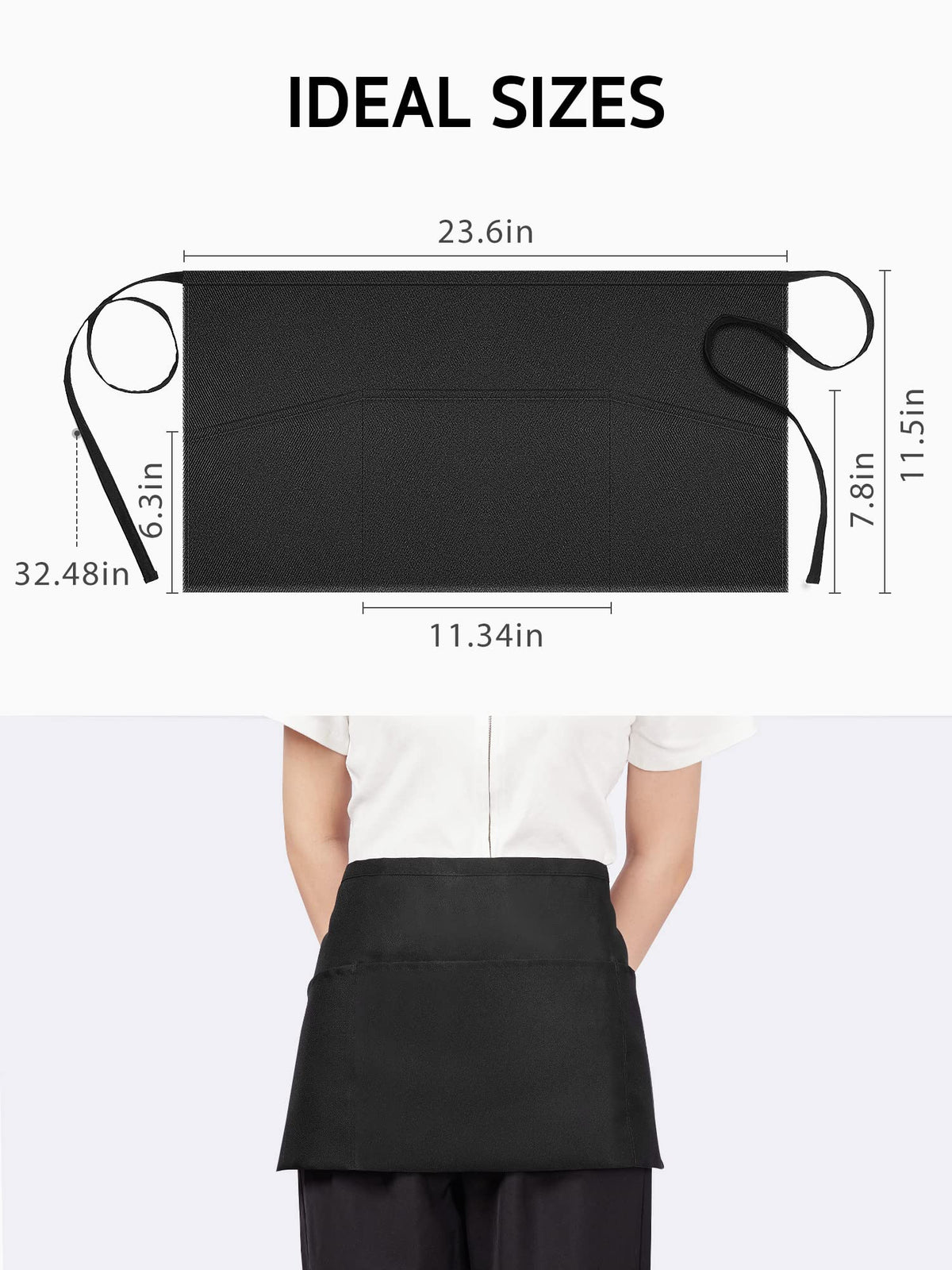 Syntus waist apron side pockets in action for quick access to tools.