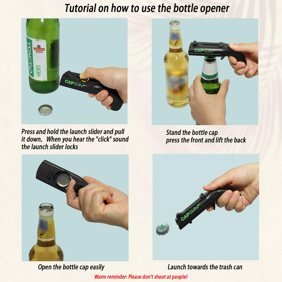 Syohoxi cap gun bottle opener shines during bar nights.