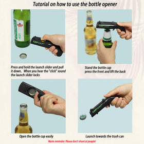 Syohoxi cap gun bottle opener shines during bar nights.