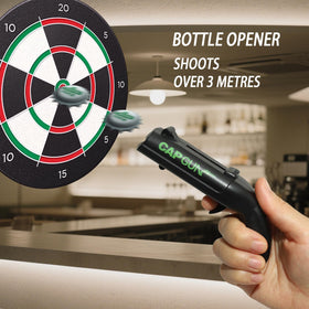 Syohoxi cap gun bottle opener in black adds bold bar flair.