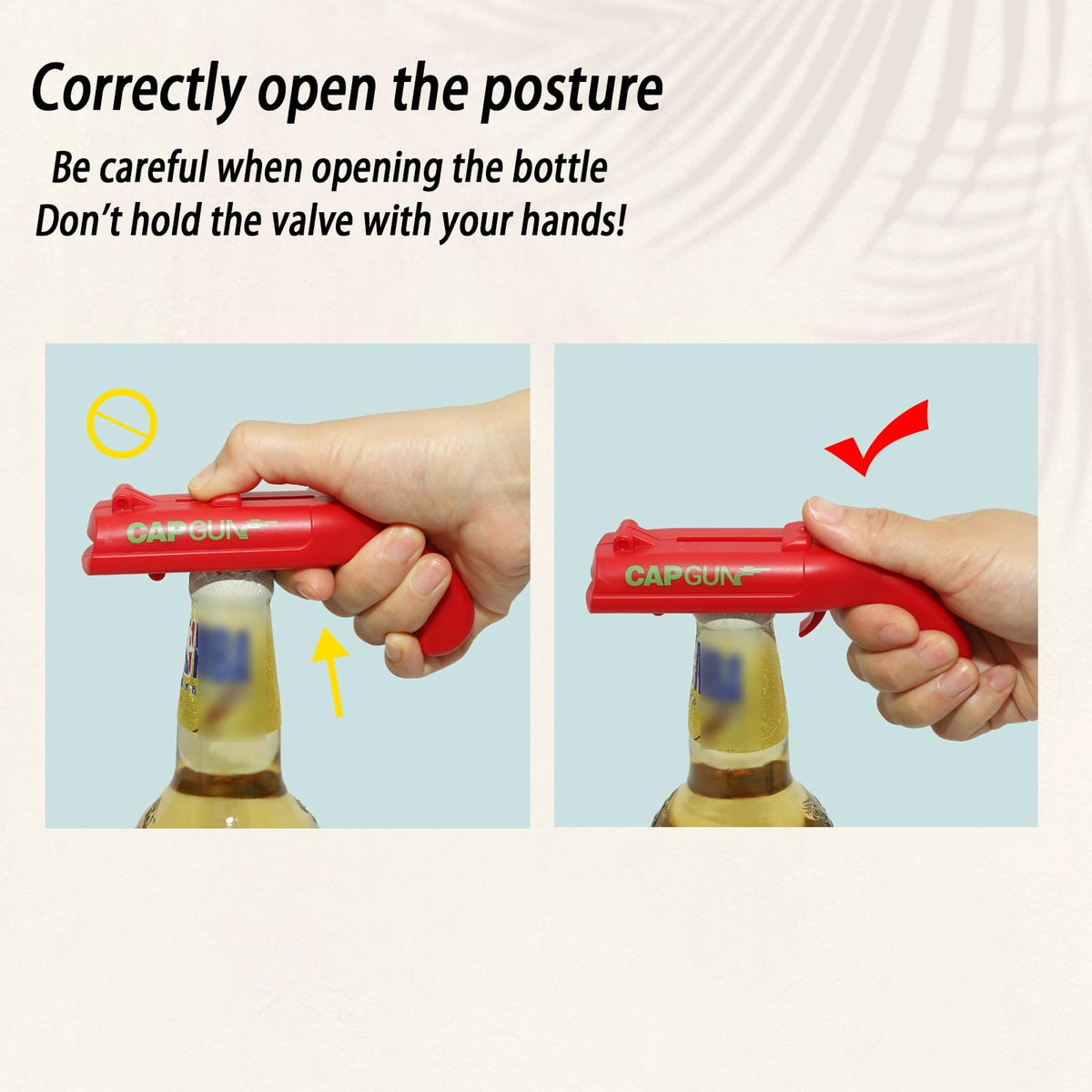 Syohoxi cap gun bottle opener complements kitchen gatherings.