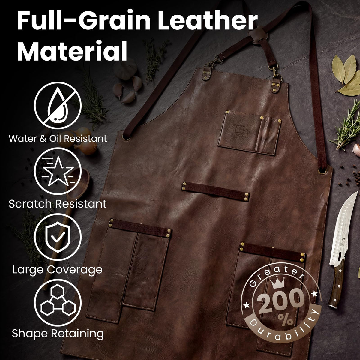 SYOKAMI waterproof oil-resistant apron protects clothes during spills