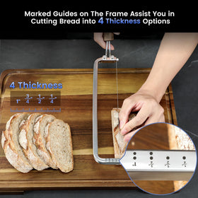 SYOKAMI four-thickness-marks on bow frame for uniform bread slices
