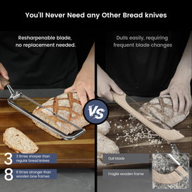 SYOKAMI stainless steel safety frame on bread knife