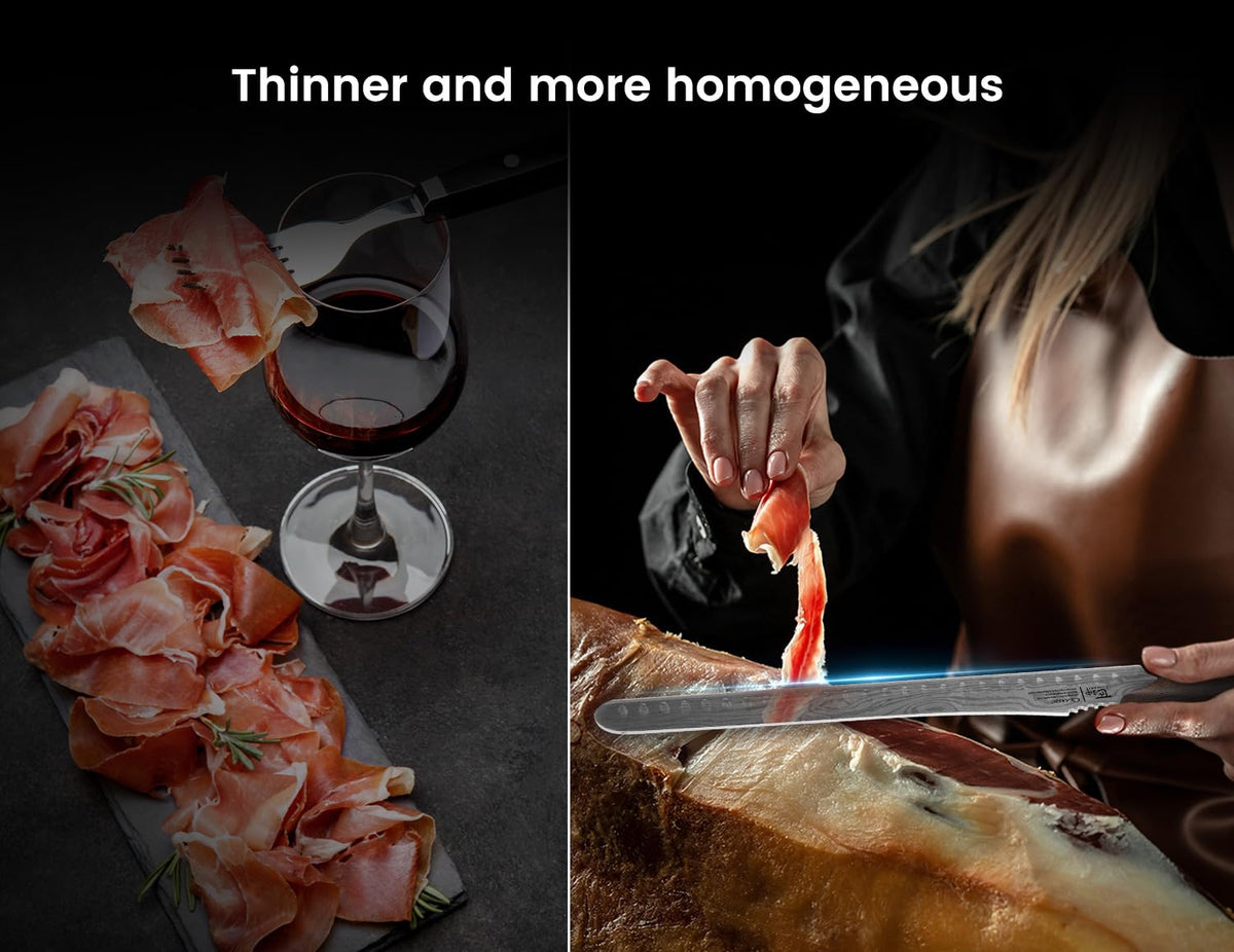 SYOKAMI brisket knife ergonomic grip for safe, controlled cuts.