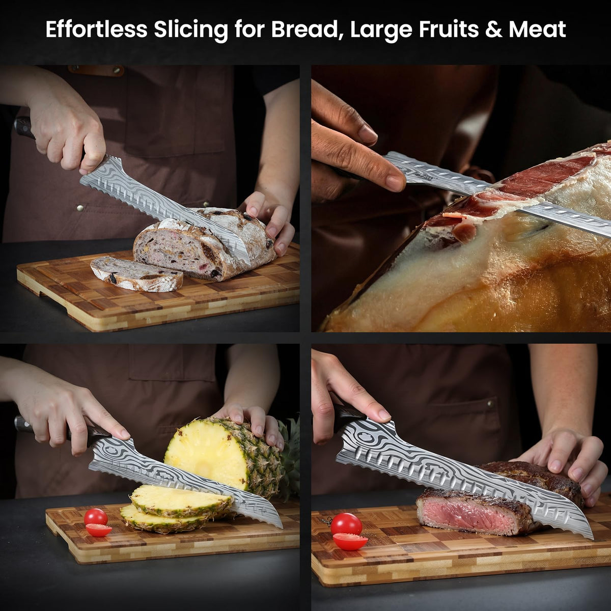 SYOKAMI full-tang triple-riveted handle provides stable grip