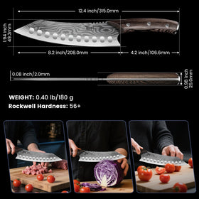 SYOKAMI Kiritsuke in use with vegetables for precise chops.