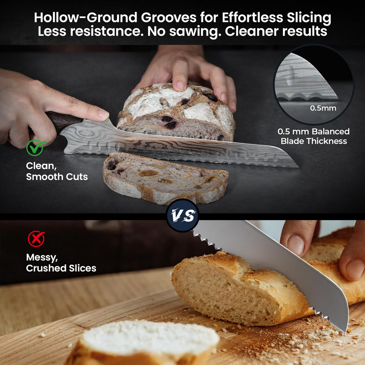 SYOKAMI multifunction bread knife for meat and vegetables