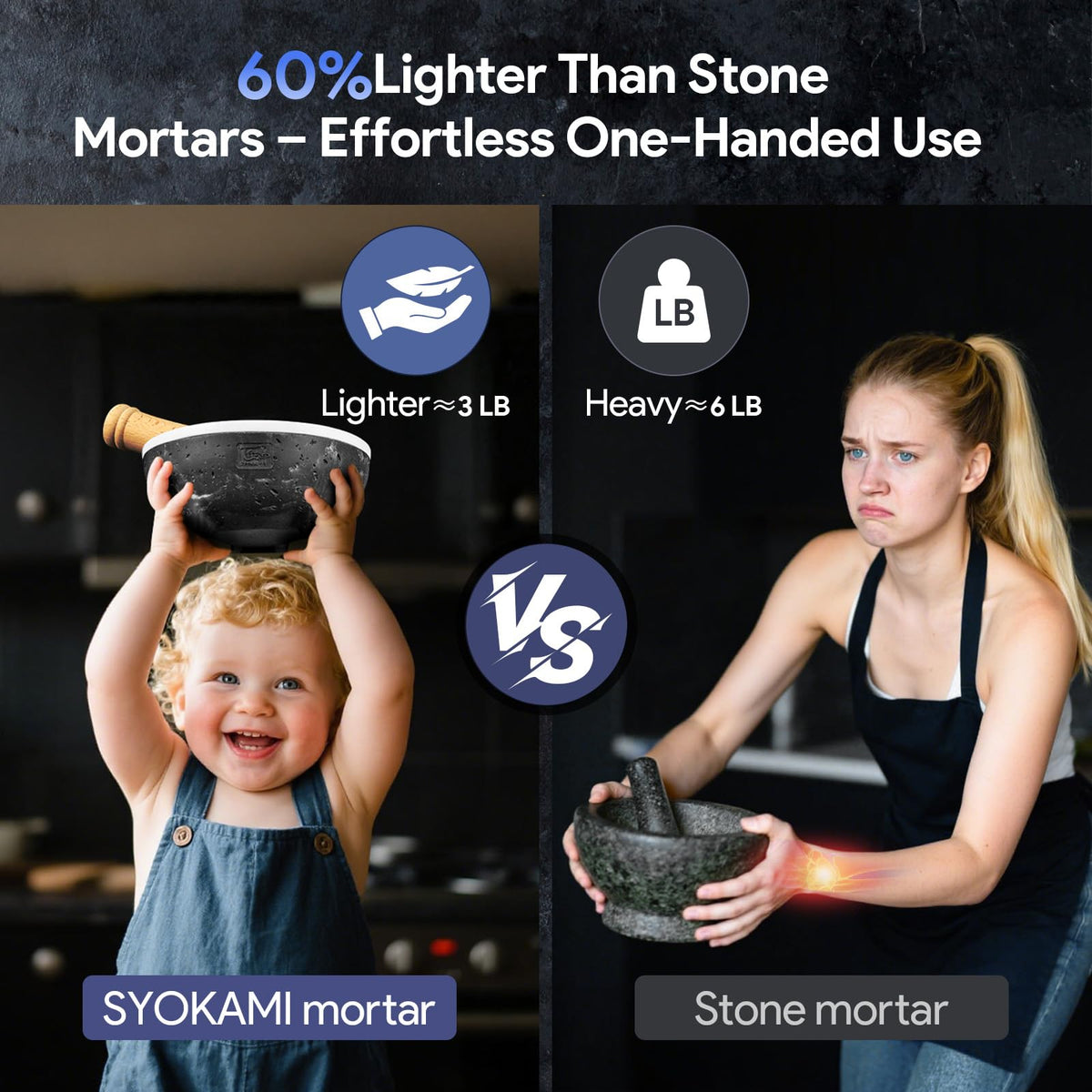 SYOKAMI No Rock Powder doubles as a guacamole bowl, preserving natural oils and aromas