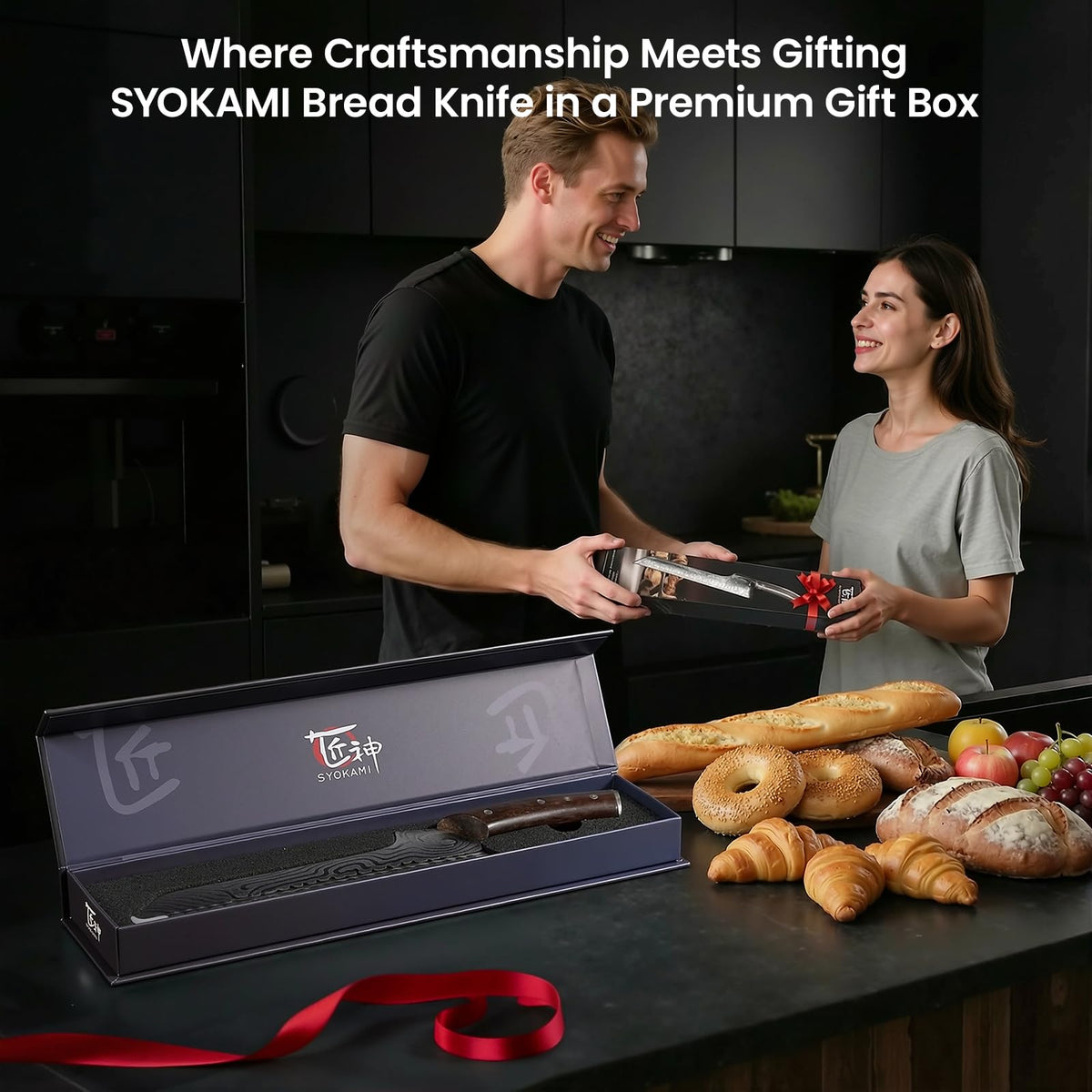 SYOKAMI sourdough slicing knife designed for crusty loaves