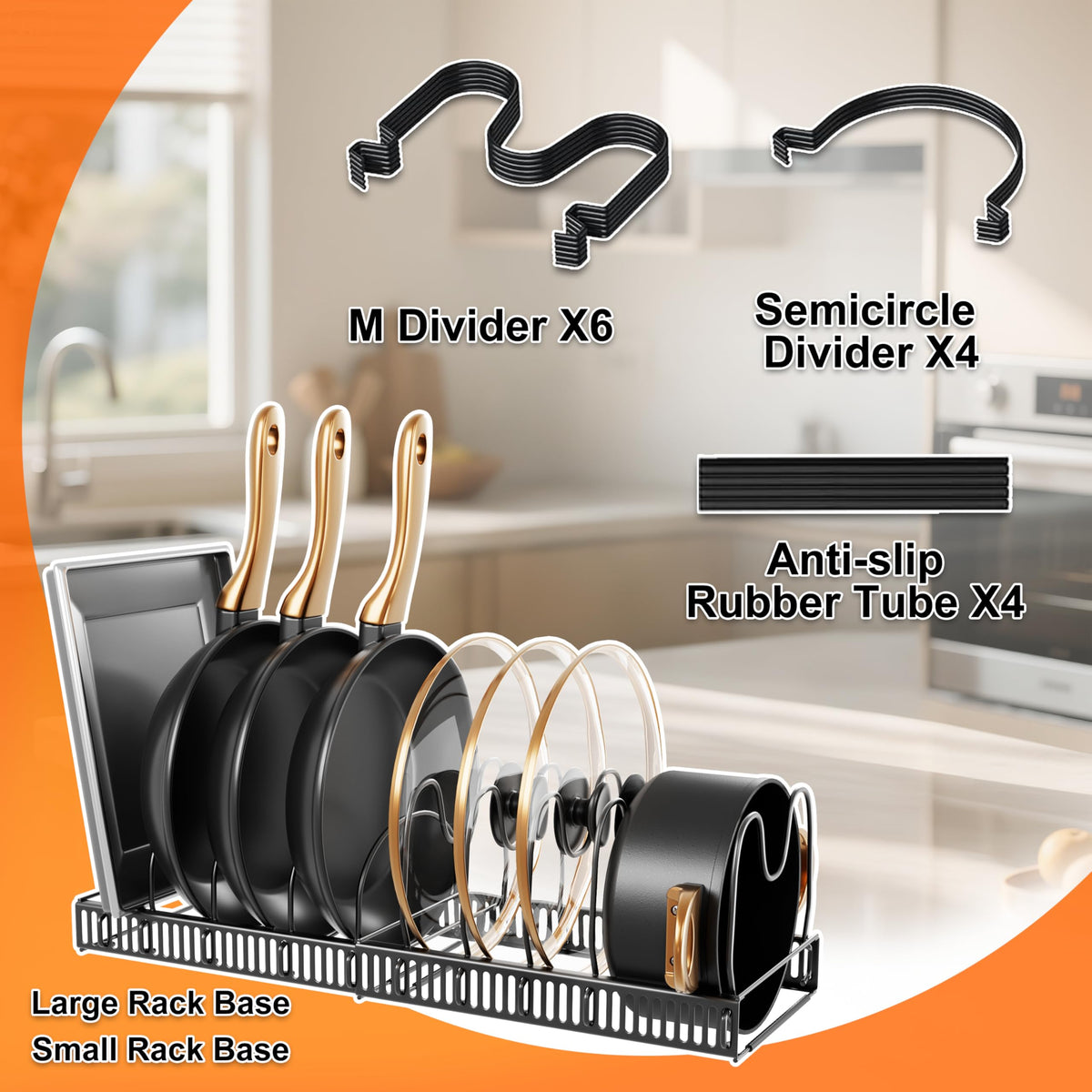SYOOUYRE durable kitchen organizer protects cookware from scratches