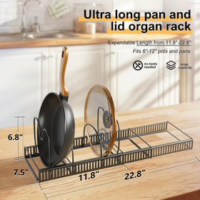 SYOOUYRE lid organizer under cabinet stores lids upright for easy retrieval