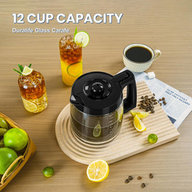 Syuebrew 12-Cup Carafe with side markings for precise brew measurements.