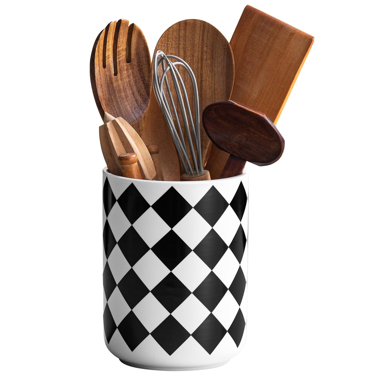 SYXUPUMI ceramic utensil holder with a deep, stable base for clutter-free counters.