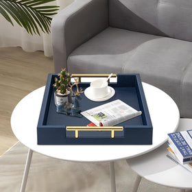 SYYSY navy blue faux leather tray makes a thoughtful gift idea