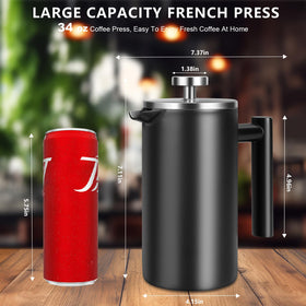SZHETEFU 34oz capacity supports 4–8 cups for family gatherings.