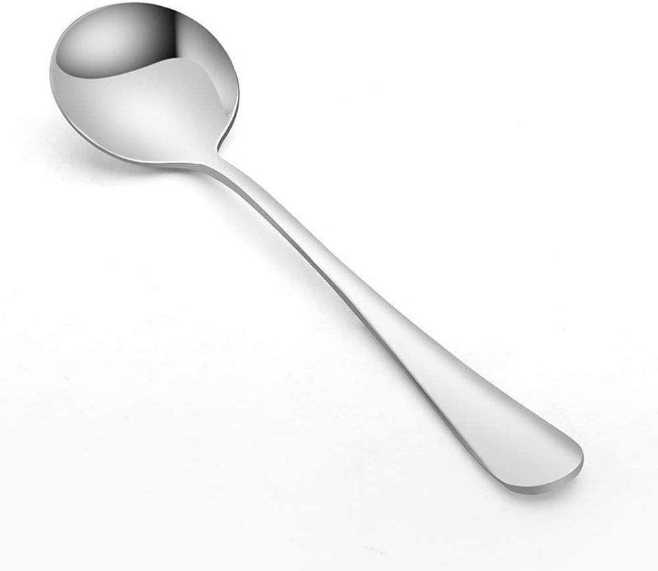 SZLFSX 20-piece soup spoon set for daily meals with a polished, durable finish.