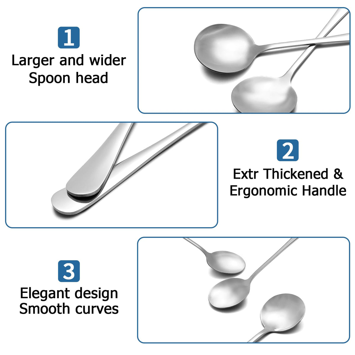SZLFSX round 6.7-inch soup spoon for comfortable restaurant service.