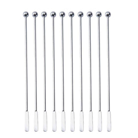 SZLFSX stainless steel stir stick 7.4 inch for cocktails and coffee, reusable and dishwasher safe.