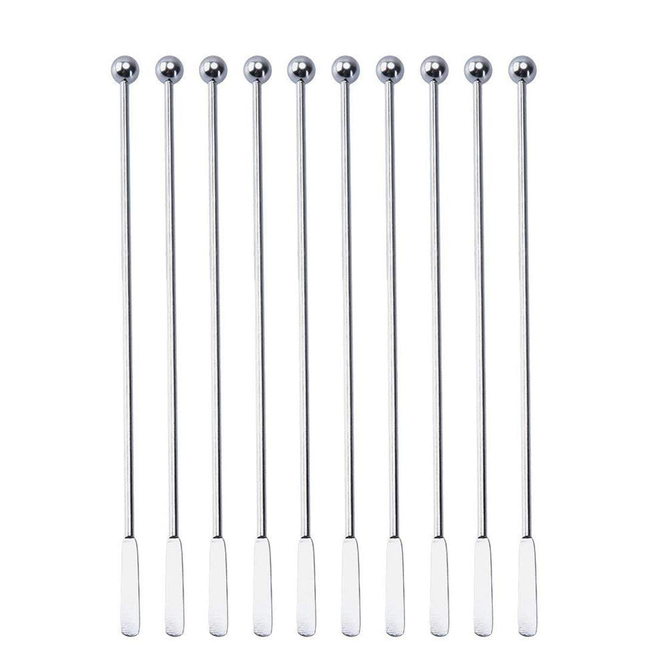 SZLFSX stainless steel stir stick 7.4 inch for cocktails and coffee, reusable and dishwasher safe.