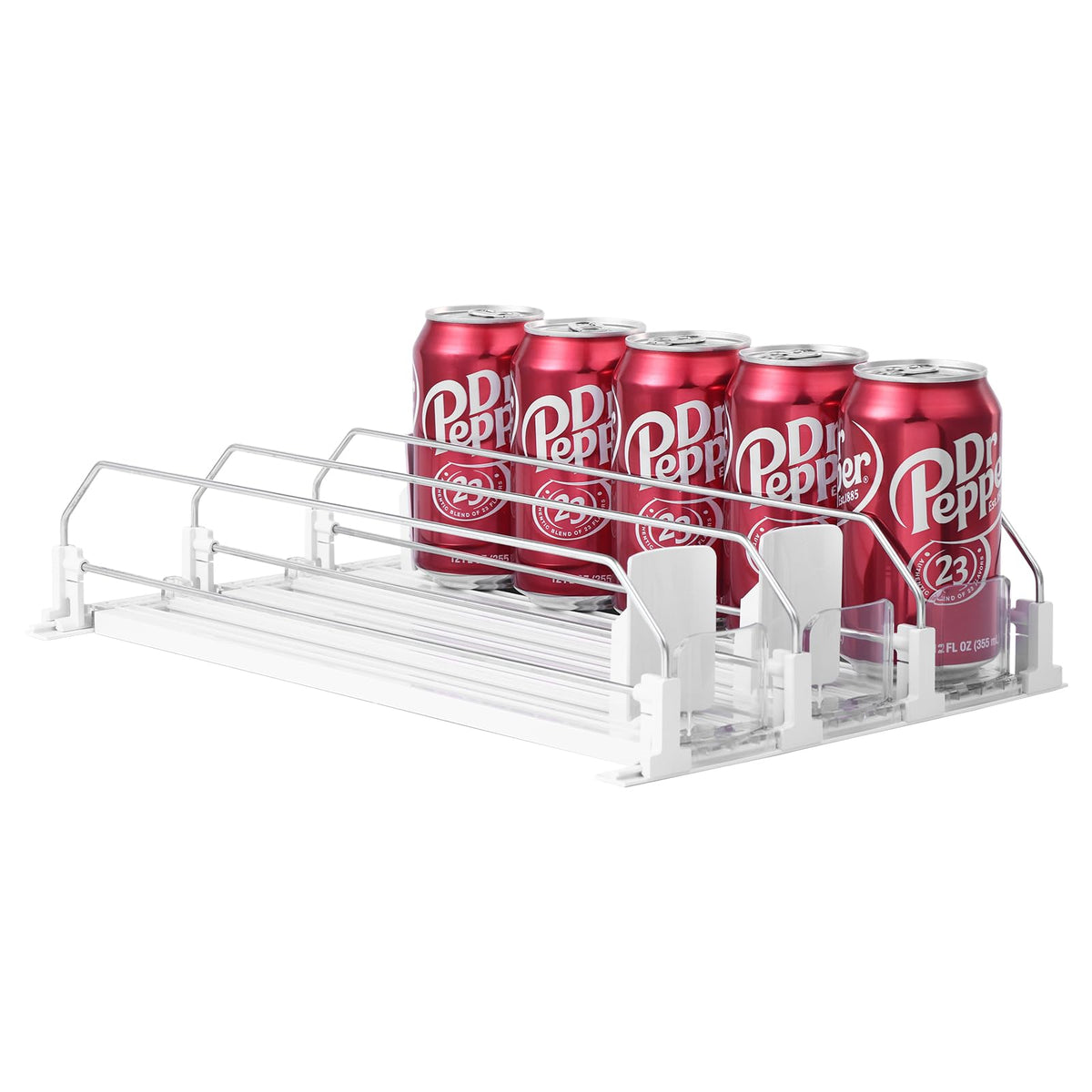 SZNLZQ drink organizer fridge pusher front view shows neat, front-forward access.
