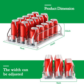 SZNLZQ drink organizer fridge pusher installed on shelf demonstrates secure glide.