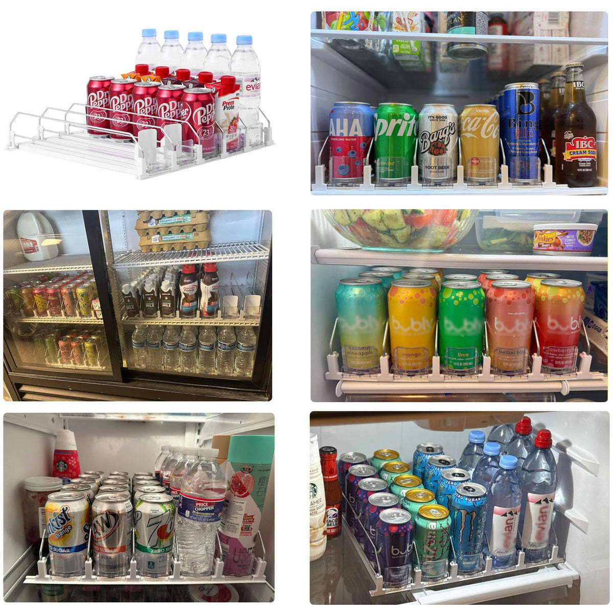 SZNLZQ fridge drink holder keeps up to 25 cans neatly organized.