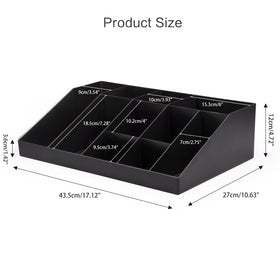 SZQINJI durable 10-compartment coffee station organizer with a sleek black finish