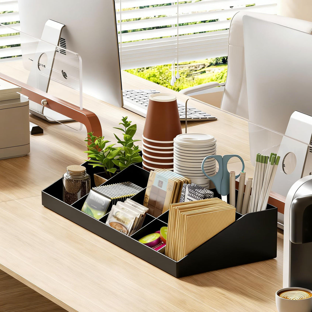 SZQINJI space-saving condiment organizer helps save counter space
