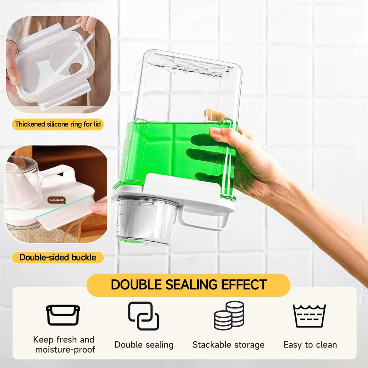 SZRUNZHU stackable design saves pantry space.