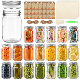 SZUAH 12oz mason jar with lids shown for versatile food storage