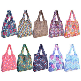 SZUAH reusable bag folded in built-in pouch for easy carry.