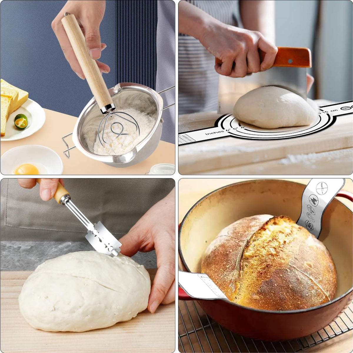 SZZJKJ scrapers set for quick cleanups and smooth dough prep.
