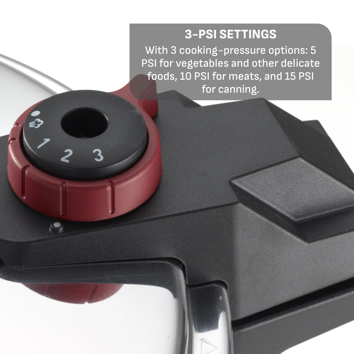 T-Fal 22-Qt pressure gauge with easy-to-read dial.