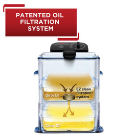 T-Fal deep fryer oil filtration system for easy cleanup and oil reuse.