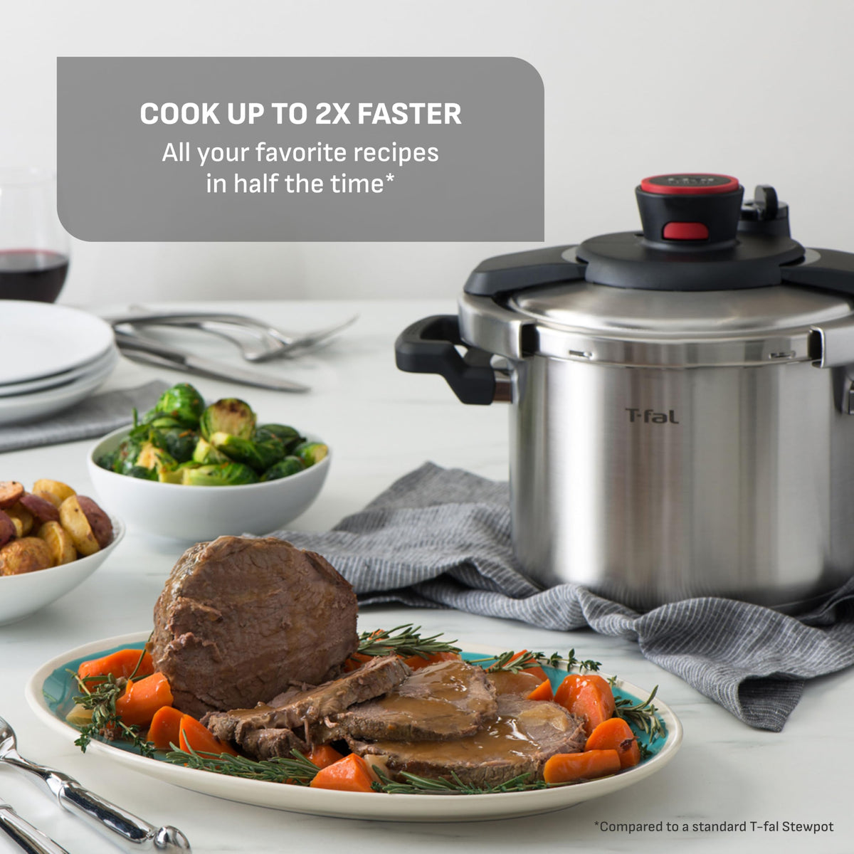 Secure lock system on T-Fal Clipso pressure cooker